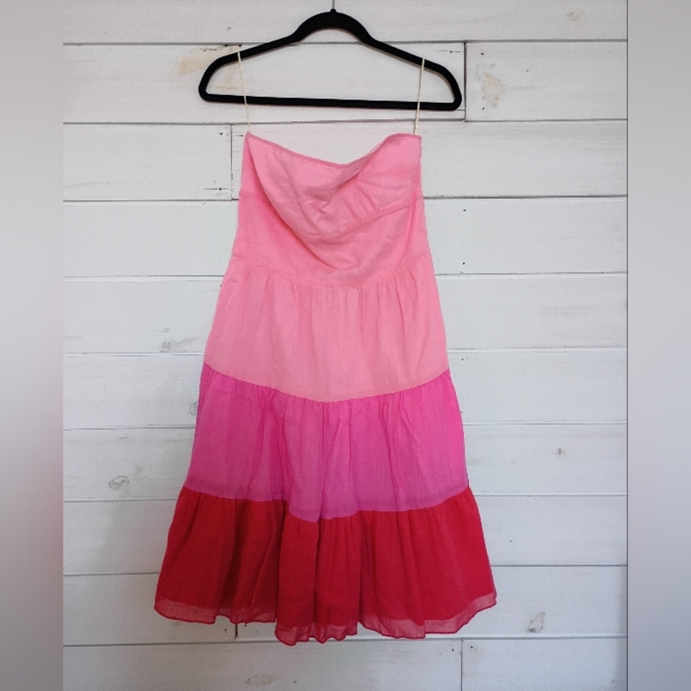 Tocca Pink Ombre Strapless Melissa Dress